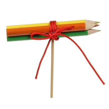 Schulanfangs-Stecker Buntstifte aus Holz 25 cm