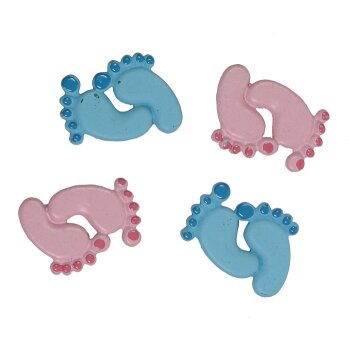 Streu-Deko Baby-Füßchen rosa-blau Polyresin 4...