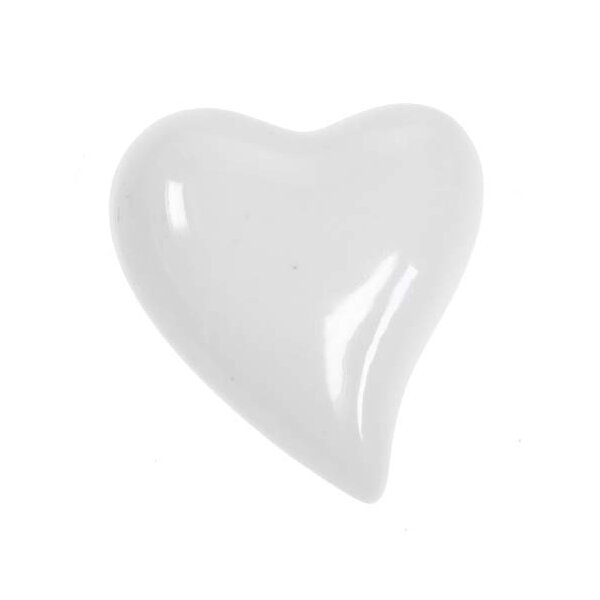 Weisse Porzellan Herzen geschwungen 5,5 cm Hochzeits-Herzen aus Porzellan