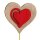 Deko Herzstecker aus Holz natur-rot 27 cm Muttertagsstecker Blumenstecker zum Valentinstag