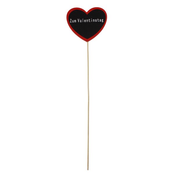 Herzstecker „Zum Valentistag“ rot-schwarz 30 cm