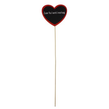 Herzstecker „Zum Valentistag“ rot-schwarz 30 cm