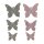 Holz-Schmetterlinge rosa-grau 2,5-4 cm Großpackung 96 Stück