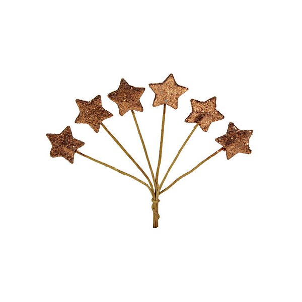Flittersterne am Draht kupfer 6er-Bund 10 cm Deko-Sterne Weihnachtsdeko