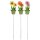 Blumentopf-Stecker mit Filzblumen rosa-orange-gelb 30 cm 3er-Set