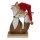 Deko-Fuchs aus Holz mit Weihnachtsmütze 14 cm