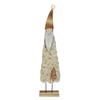 Deko-Weihnachtsmann  aus Wolle und Holz 36 cm
