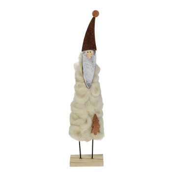 Deko-Weihnachtsmann  aus Wolle und Holz 26 cm