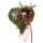 Grabherz mit Moos und roten Blüten 23 x 21 cm