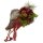 Allerheiligen Grabschmuck Herz aus Reisig mit Grab-Engel und roter Dekoration 20 x 16 cm