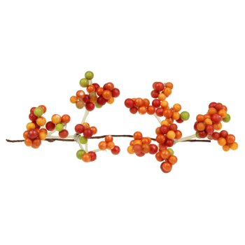 Dekopick mit grün-rot-orangenen Beeren 10 cm