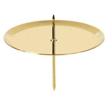 Kerzenhalter gold glänzend mit Dorn zum Stecken 7,5 cm