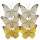Feder-Schmetterlinge gelb-weiss 7 cm 6er-Set