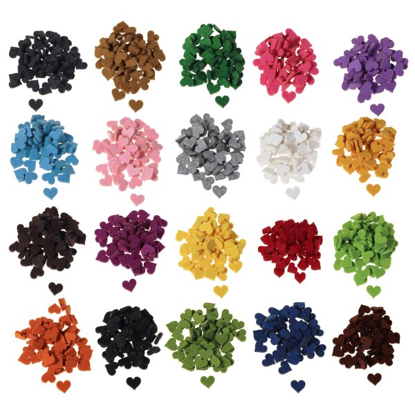 Filzherzen 2 cm Streuherzen in über 20 Farben lieferbar