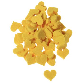 Filzherzen 2 cm Streuherzen in gelb 60 Stück