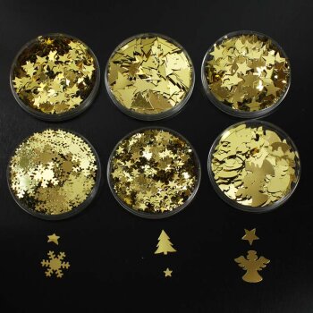 Tischstreu-Sortiment 6teilig gold