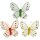 Organza-Schmetterlinge 3er-Set grün-gelb-orange 8 cm