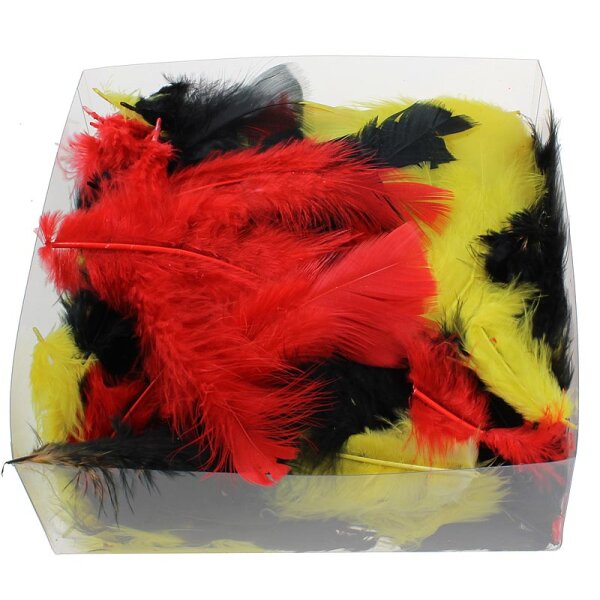 Farbmix Marabufedern Nationalfarben schwarz-rot-gelb Sparpack