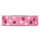 Motivband mit Marienkäfern und Blüten rosa 25 mm