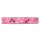 Motivband mit Marienkäfern und Blüten rosa 15 mm