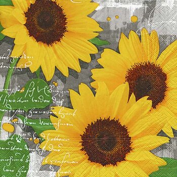 Servietten mit Sonnenblumen 33x33 cm Lunchservietten