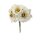 Mini-Blumenpick creme 6 Blüten 8,5 cm Kleinblumen Bastelblumen