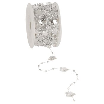 Perlenkette mit Sternchen silber 1,3 cm Perlenband...