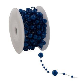 Perlenband Round Beads blau Perlengirlande Perlenkette