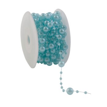 Perlenband Round Beads baby-blau Perlengirlande Perlenkette