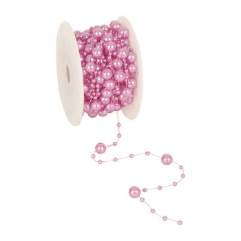 Perlenband Round Beads rosa Perlengirlande Perlenkette