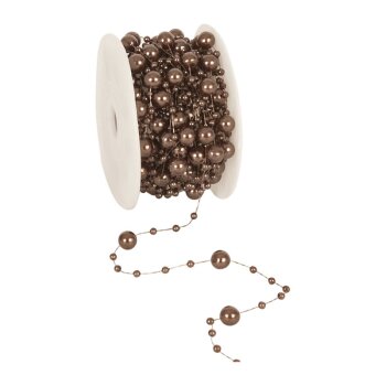 Perlenband Round Beads braun Perlengirlande Perlenkette