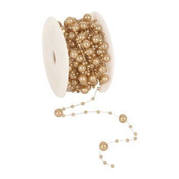 Perlenband Round Beads sand Perlengirlande Perlenkette