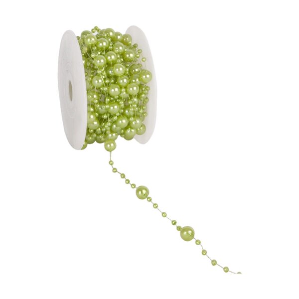 Perlenband Round Beads frühlingsgrün Perlengirlande Perlenkette