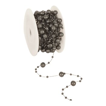 Perlenband Round Beads platin Perlengirlande Perlenkette