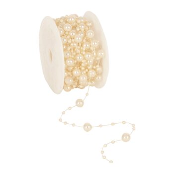 Perlenband Round Beads champagner Perlengirlande Perlenkette
