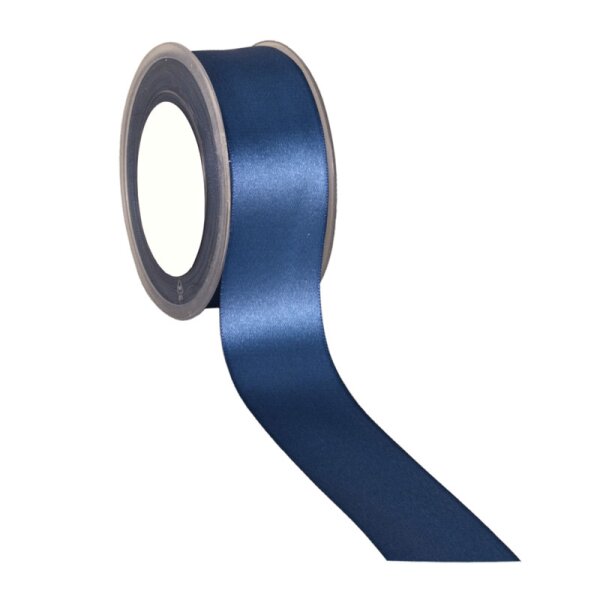 Doppelsatin Schleifenband dunkelblau 38 mm breites Geschenkband dunkelblaues Satinband