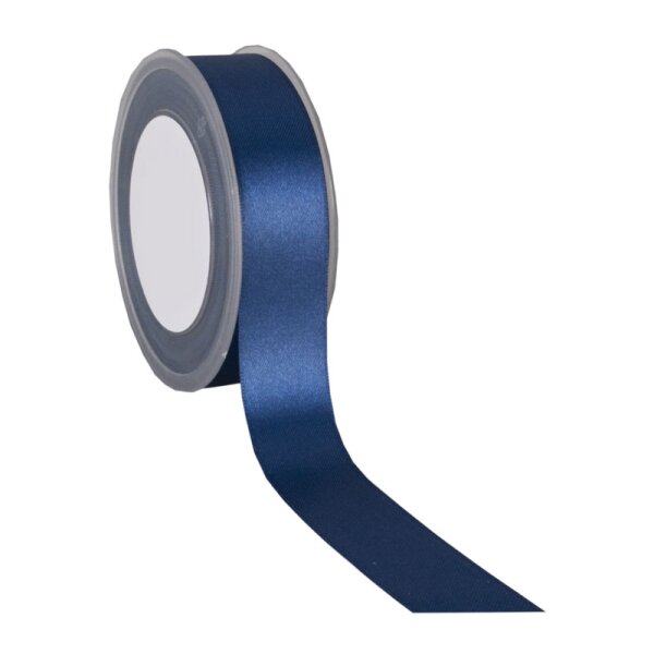 Doppelsatin Schleifenband dunkelblau 25 mm preiswertes Satinband doppelseitig