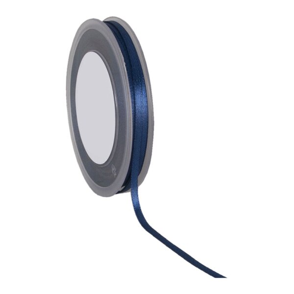 Doppelsatin Schleifenband dunkelblau 3 mm schmales Satinbändchen Doppel-Satinband