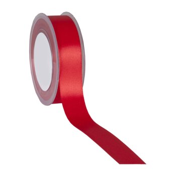 Doppelsatin Schleifenband rot 25 mm preiswertes Satinband...