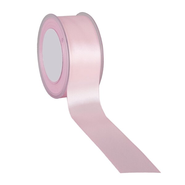 Doppelsatin Schleifenband hell-rosa 38 mm breites Geschenkband hell-rosaes Satinband