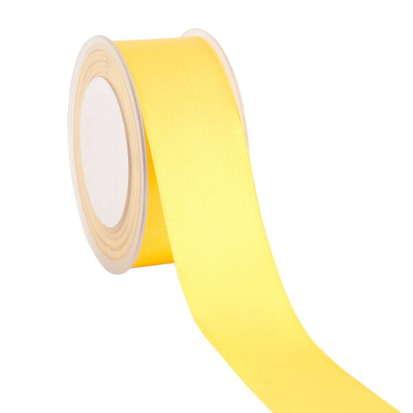 Doppelsatin Schleifenband gelb 38 mm breites Geschenkband gelbes Satinband