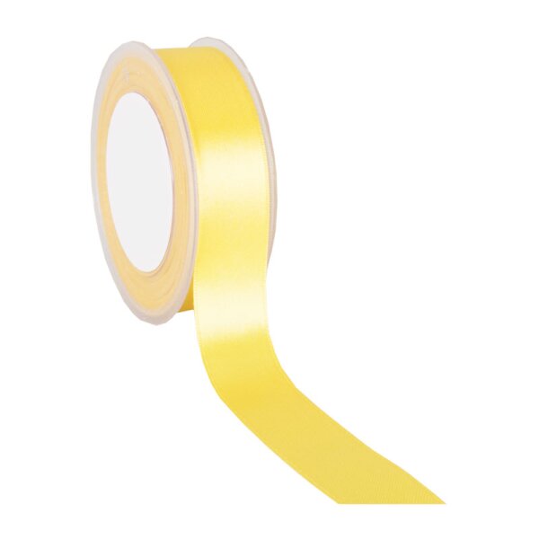 Doppelsatin Schleifenband gelb 25 mm preiswertes Satinband doppelseitig