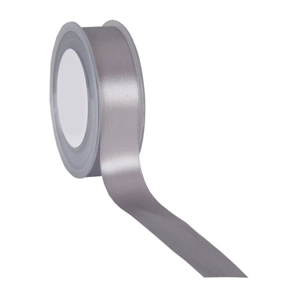 Doppelsatin Schleifenband silber 25 mm preiswertes Satinband doppelseitig
