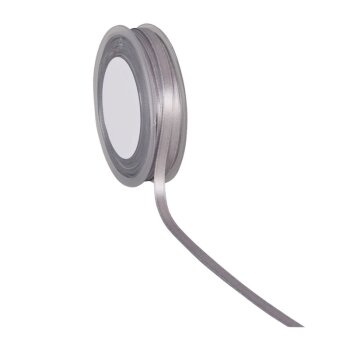 Doppelsatin Schleifenband silber 6 mm Satinband...