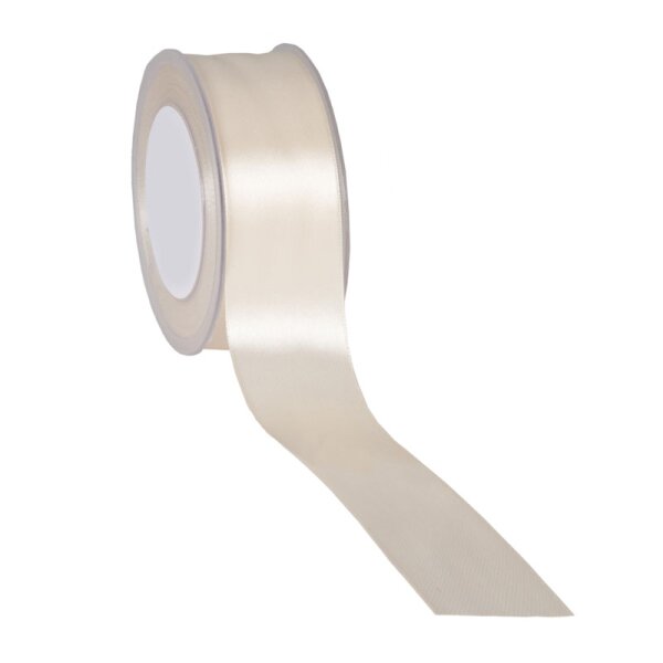 Doppelsatin Schleifenband creme 38 mm breites Geschenkband creme-farbenes Satinband
