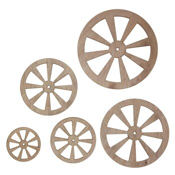 Günstige Dekowagenräder 5 cm verwittertes Holz Minirad aus Holz
