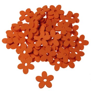 Filzblumen orange 4,5 cm Sparpack 50 Stück