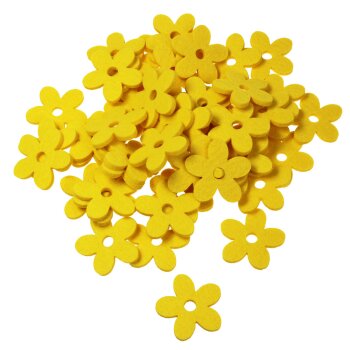 Filzblumen gelb 4,5 cm Sparpack 50 Stück