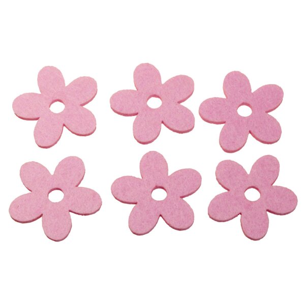 Filzblumen rosa 4,5 cm 6 Stück