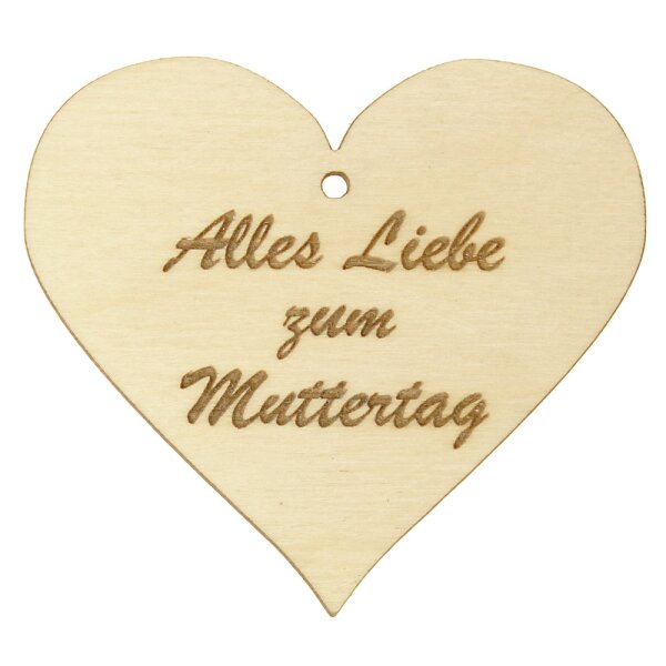 Holzherz „Alles Liebe zum Muttertag“ 7,8 x 7 cm